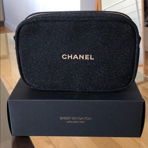 Chanel Holiday Makeup Set Pouch Lipgloss Trio